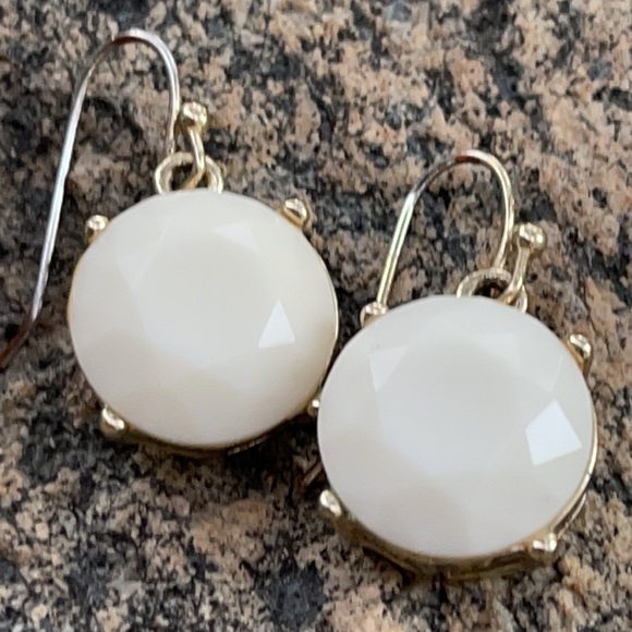 Anthropologie Jewelry - Anthropologie Faceted Ivory Crystal Earrings